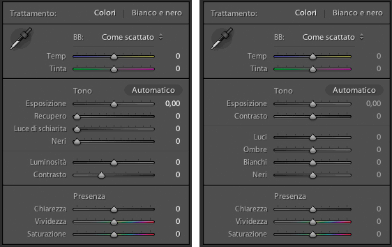 Lightroom 3 vs Lightroom 4 - sviluppo base