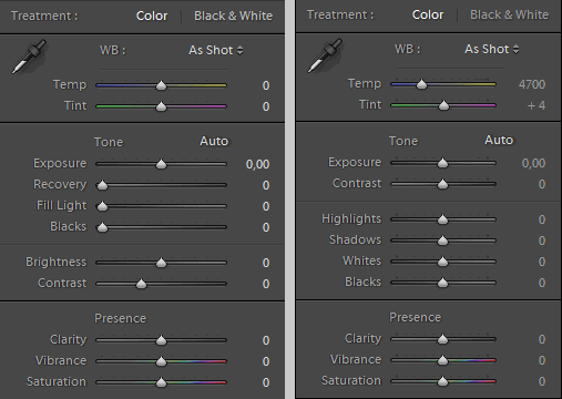 Lightroom 3 vs Lightroom 4 - develop