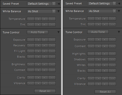 Lightroom 3 vs Lightroom 4 - quick develop